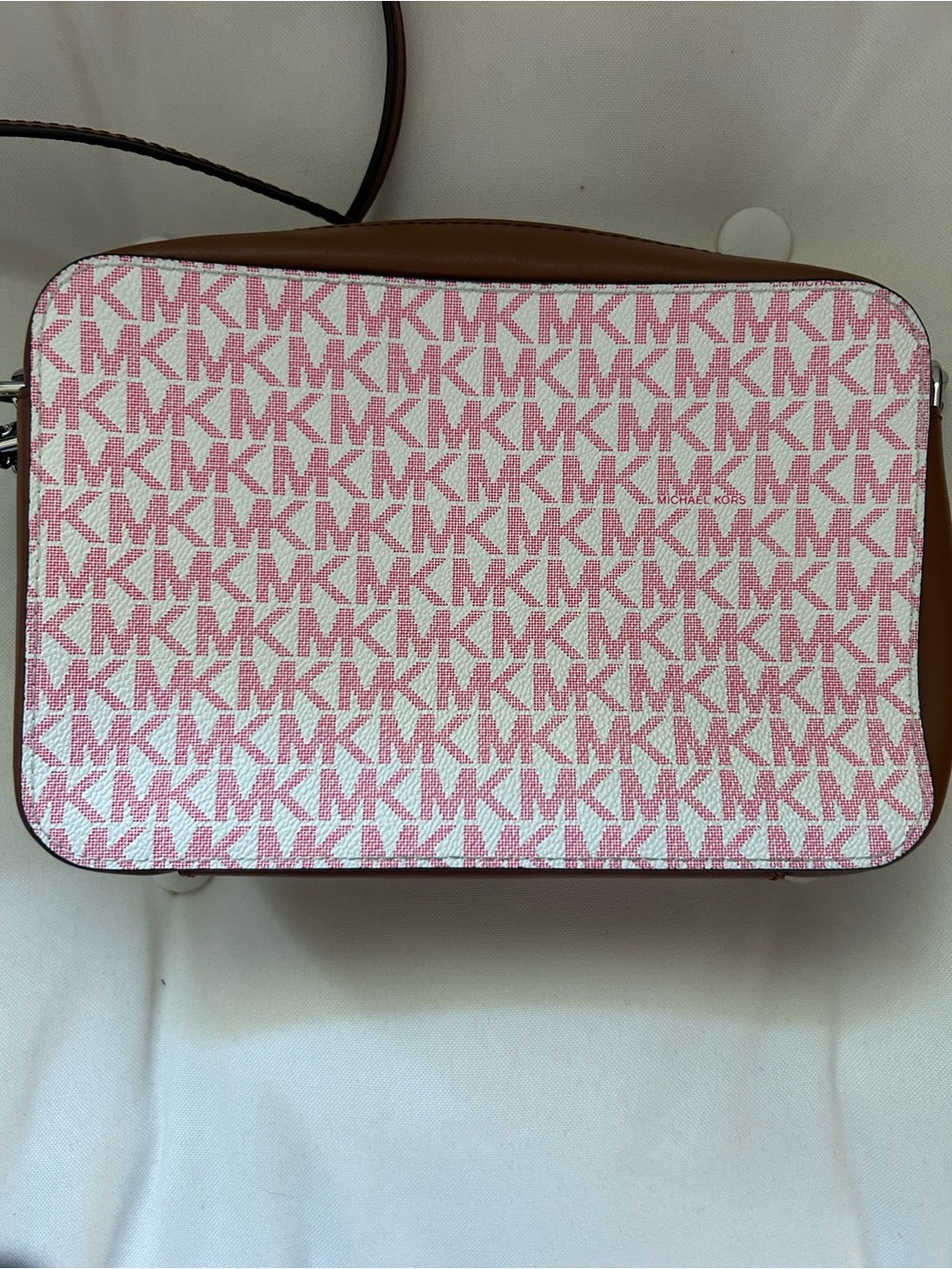 Michael Kors Pink Signature Stripe Crossbody Bag - Picture 5 of 7